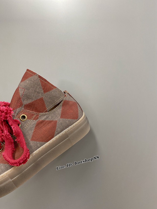 UMAWANG2022春夏帆布鞋 鞋舌褶皺休閒板鞋高幫鞋 dx2467